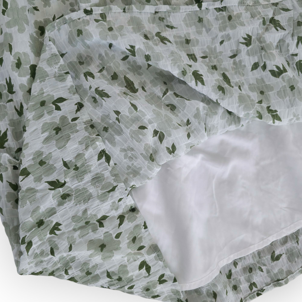 Mikarose The York Maxi Dress White/Green Floral Flutter Sleeve Dress Women Sz S - Picture 7 of 16